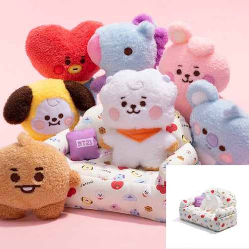 BT21 JAPAN] Official BT21 Baby Tatton Sofa Tissue Box Cover - K-STAR