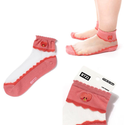 [BT21 JAPAN] Official BT21 Transparent Socks 7SET - K-STAR