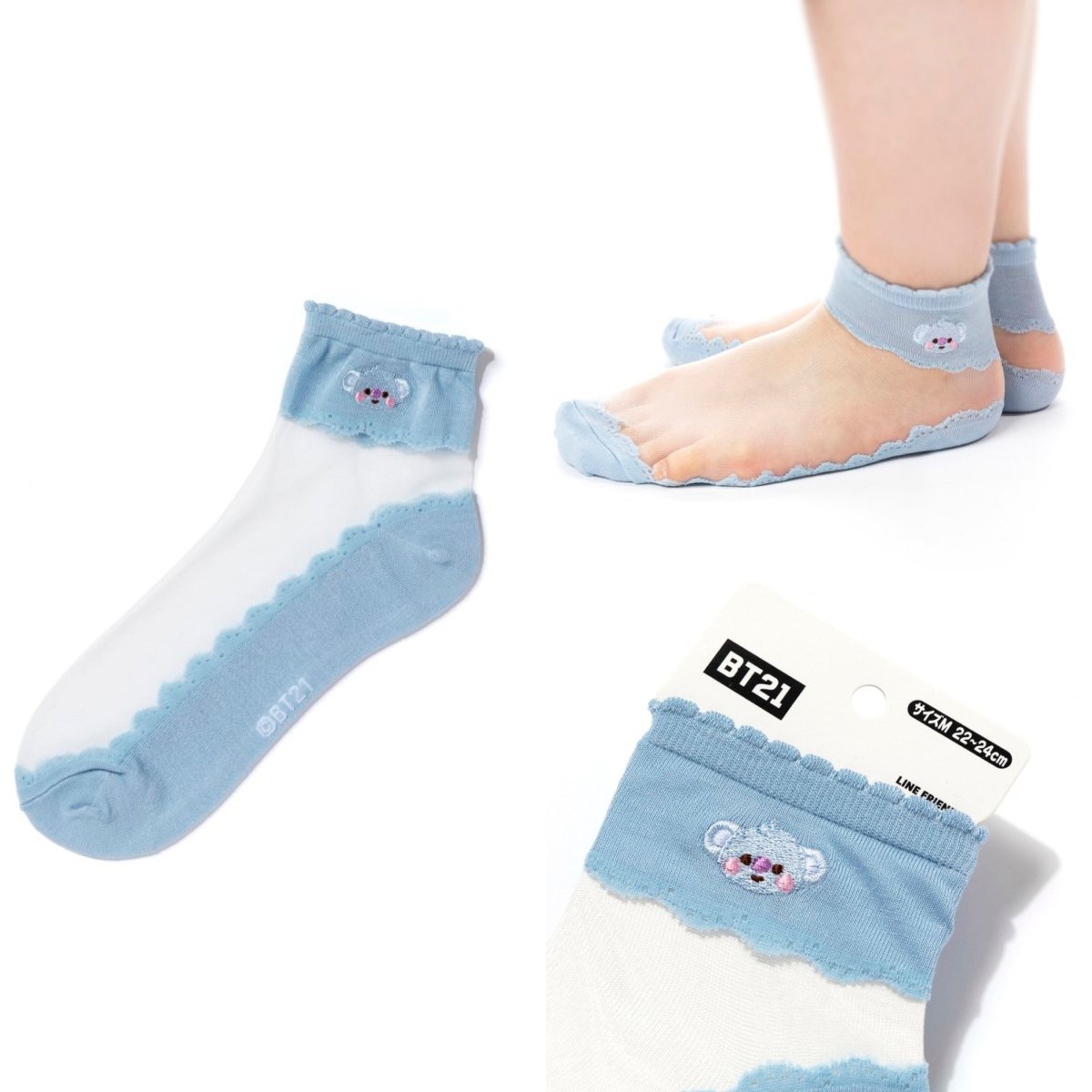 [BT21 JAPAN] Official BT21 Transparent Socks 7SET - K-STAR