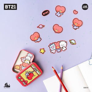 BT21 Japan Official Minini Tin Case + Sticker Set - K-STAR