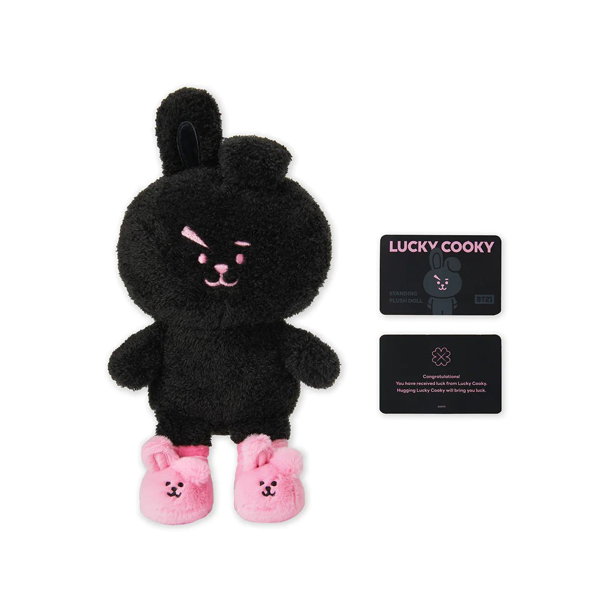 BT21 LUCKY COOKY BLACK Edition Standing Plush Doll - K-STAR
