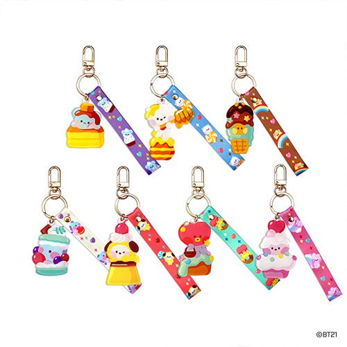 BT21 Minini Official Acrylic Keyring + Strap Sweetie Version - K-STAR