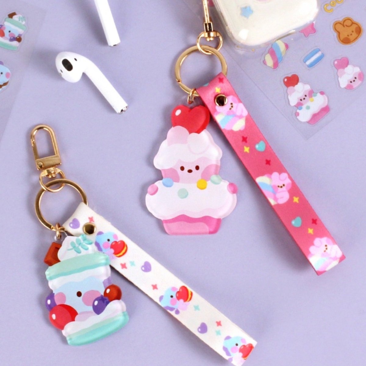 BT21 Minini Official Acrylic Keyring + Strap Sweetie Version - K-STAR