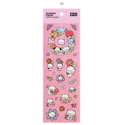 BT21 Minini Official Hologram Sticker Happy Flower SET - K-STAR