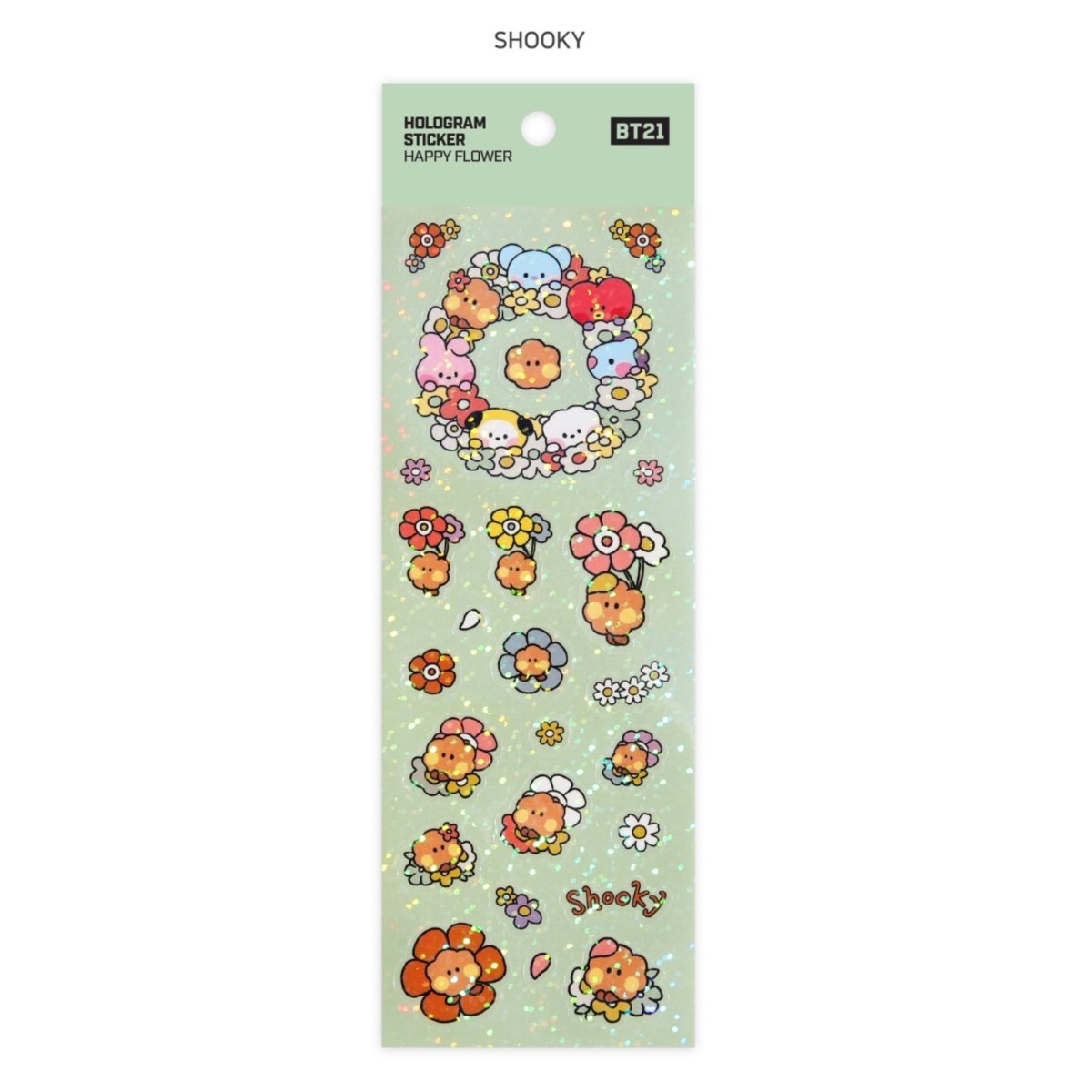 BT21 Minini Official Hologram Sticker Happy Flower SET - K-STAR