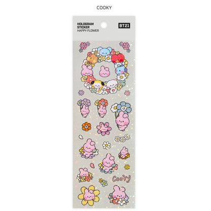 BT21 Minini Official Hologram Sticker Happy Flower SET - K-STAR