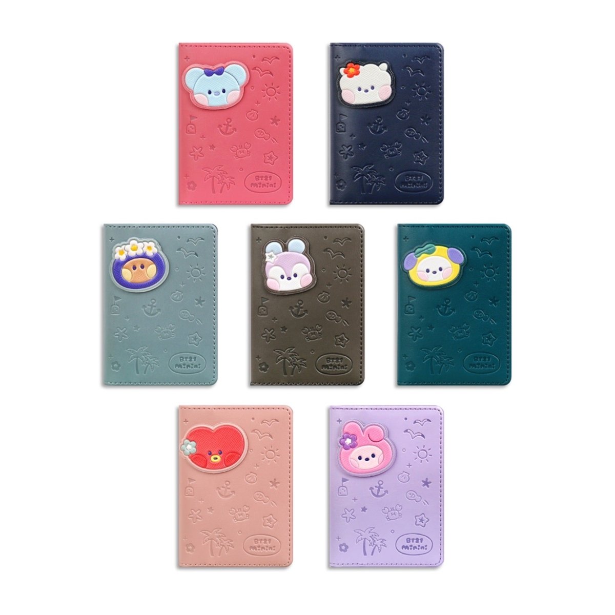 BT21 Minini Official Leather Patch Card Case Vacance Ver. - K-STAR