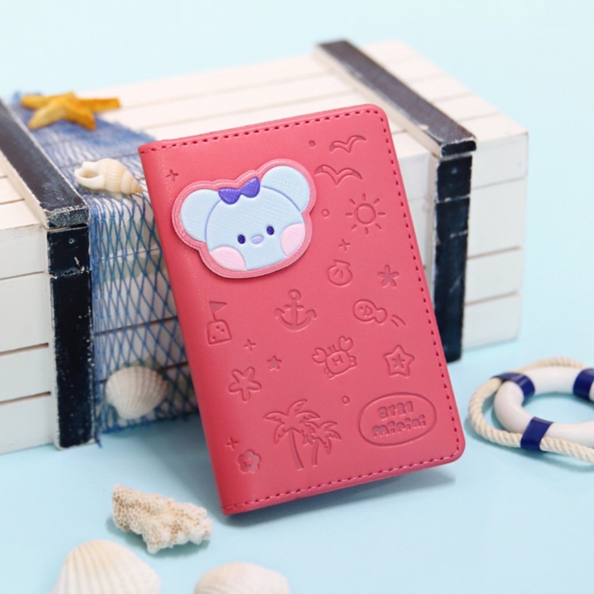 BT21 Minini Official Leather Patch Card Case Vacance Ver. - K-STAR