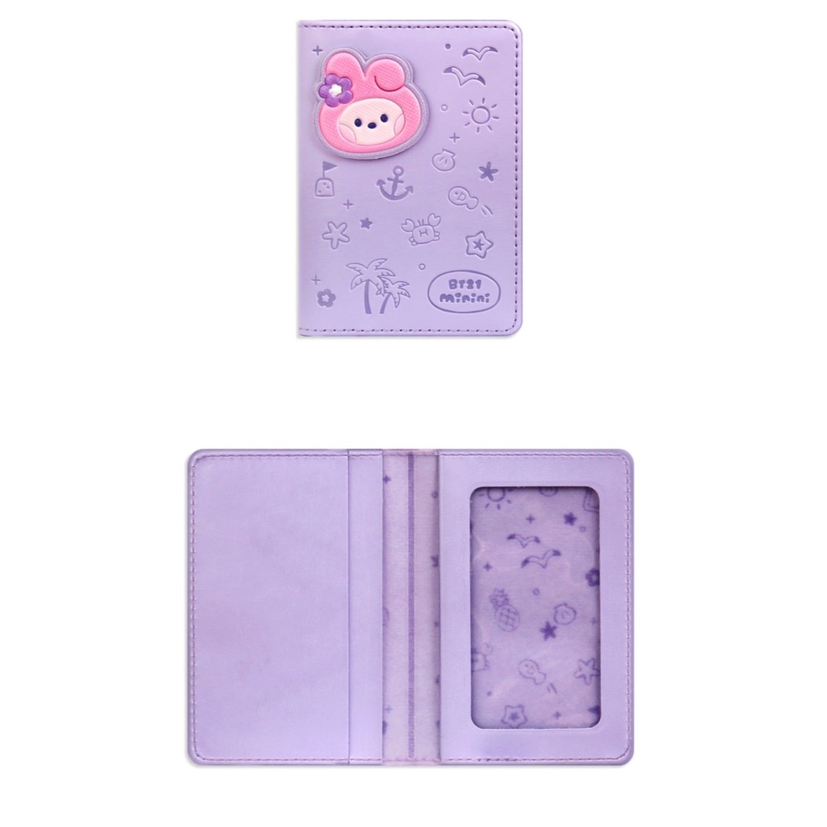 BT21 Minini Official Leather Patch Card Case Vacance Ver. - K-STAR