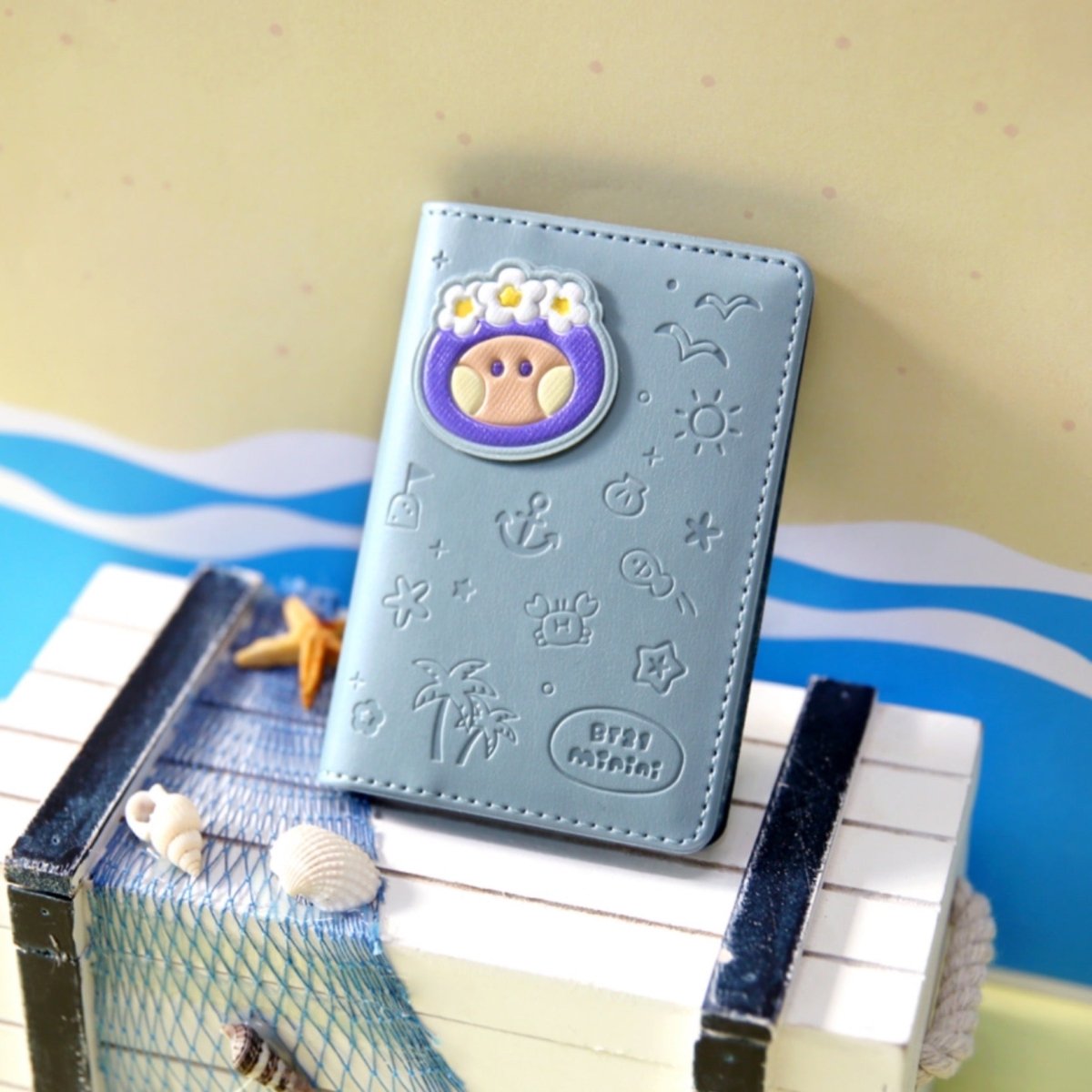 BT21 Minini Official Leather Patch Card Case Vacance Ver. - K-STAR