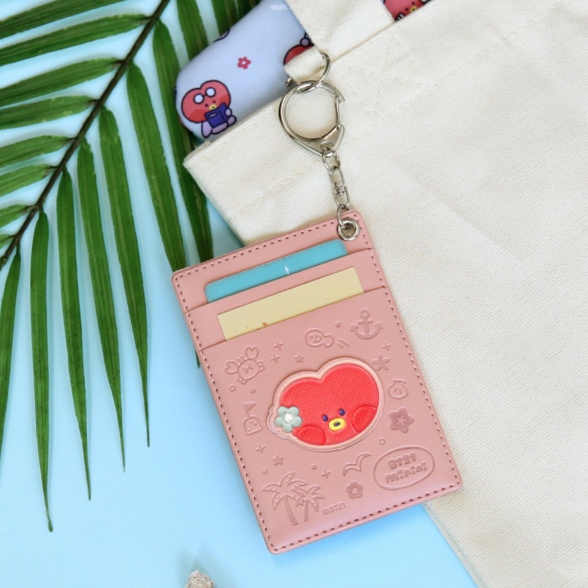 BT21 Minini Official Leather Patch Card Holder Vacance Ver. - K-STAR