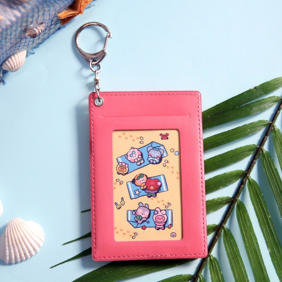 BT21 Minini Official Leather Patch Card Holder Vacance Ver. - K-STAR