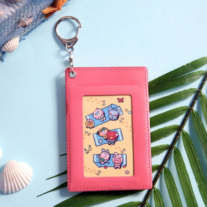 BT21 Minini Official Leather Patch Card Holder Vacance Ver. - K-STAR