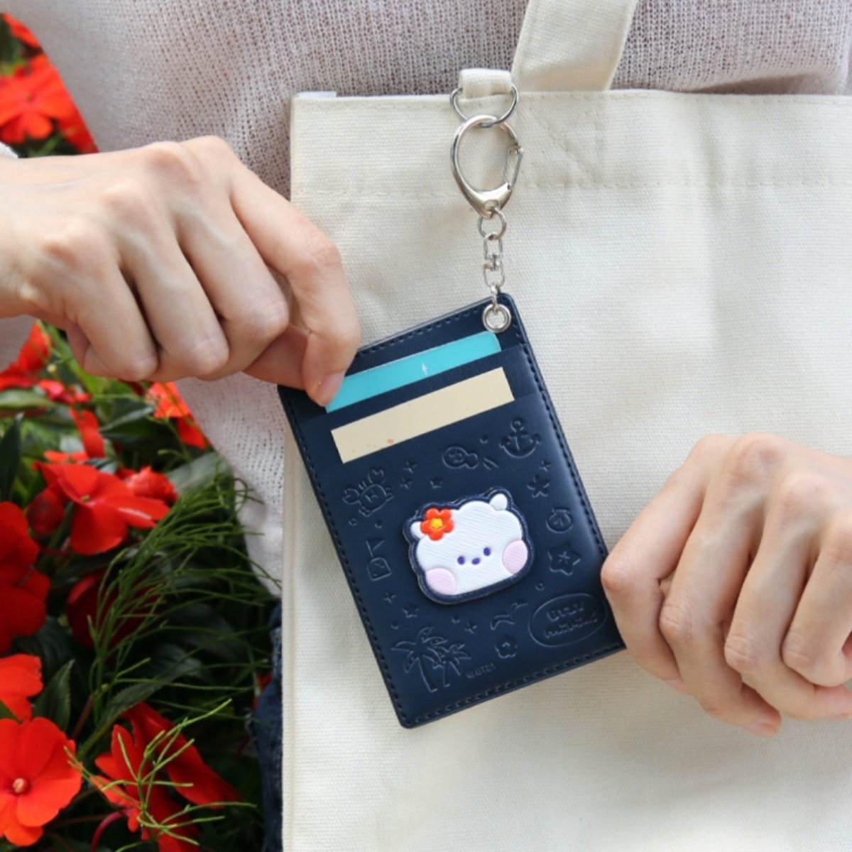 BT21 Minini Official Leather Patch Card Holder Vacance Ver. – K-STAR