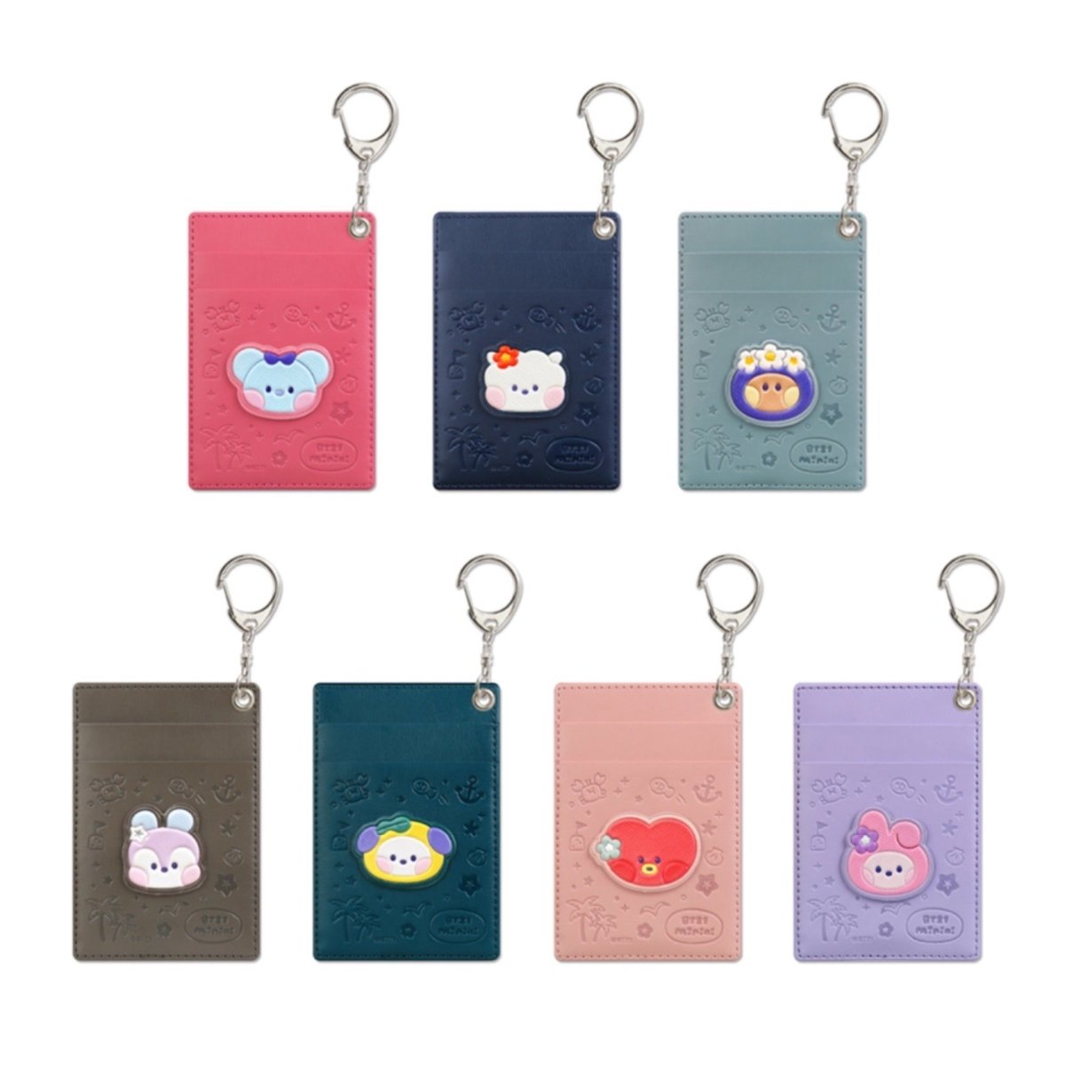 BT21 Minini Official Leather Patch Card Holder Vacance Ver. - K-STAR