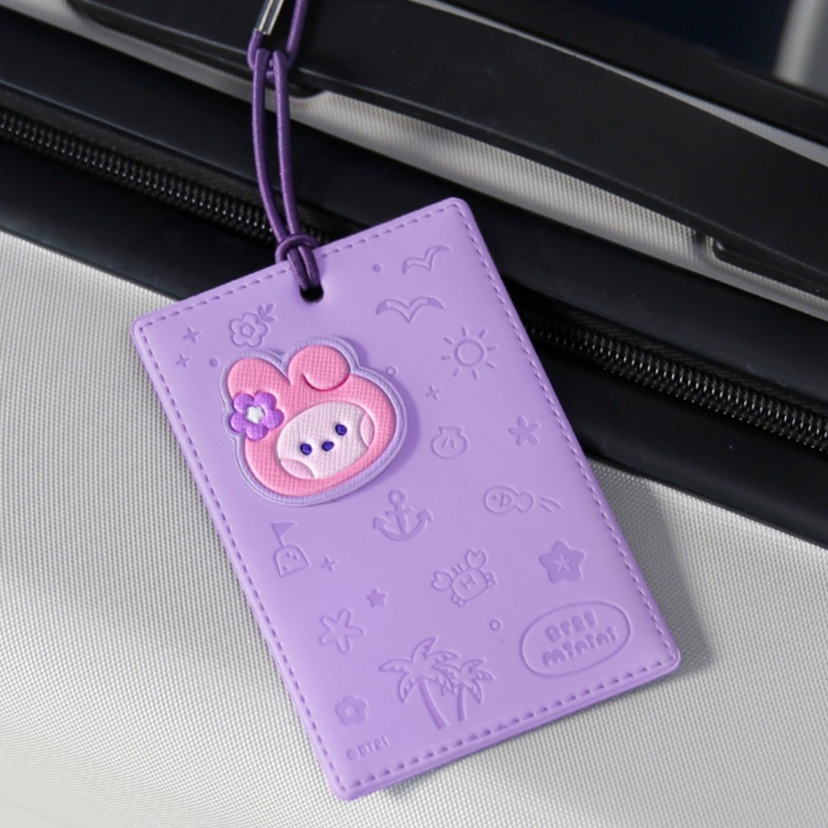BT21 Minini Official Leather Patch Luggage Tag Vacance Ver. - K-STAR