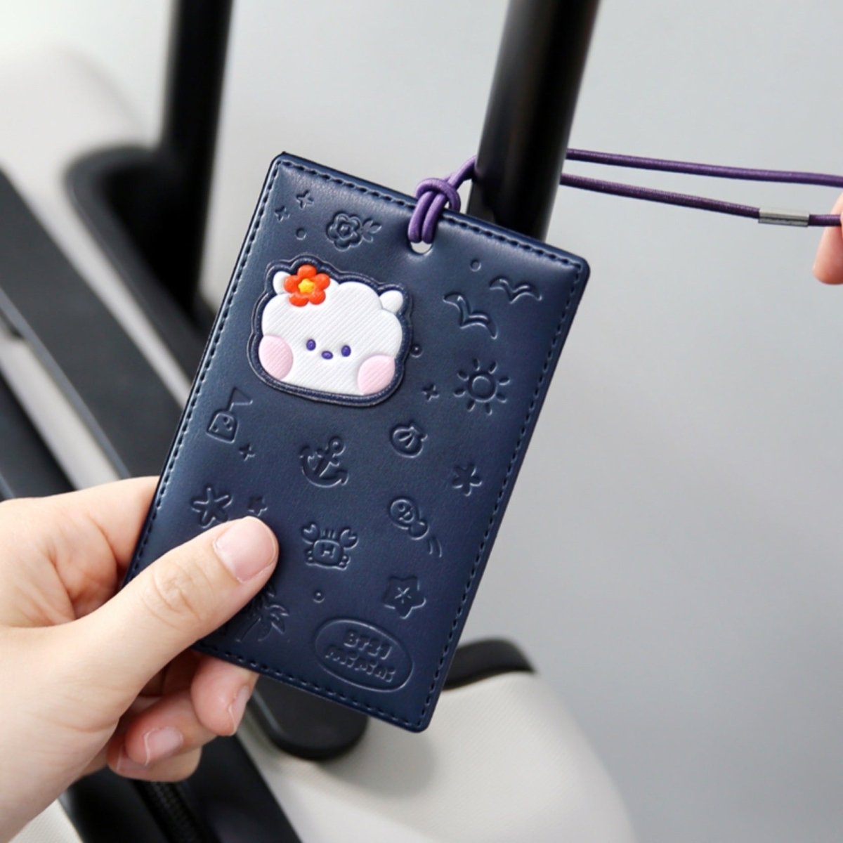 BT21 Minini Official Leather Patch Luggage Tag Vacance Ver. - K-STAR