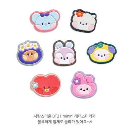 BT21 Minini Official Leather Patch Luggage Tag Vacance Ver. - K-STAR