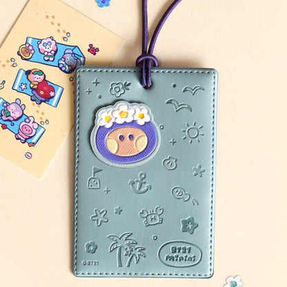 BT21 Minini Official Leather Patch Luggage Tag Vacance Ver. - K-STAR