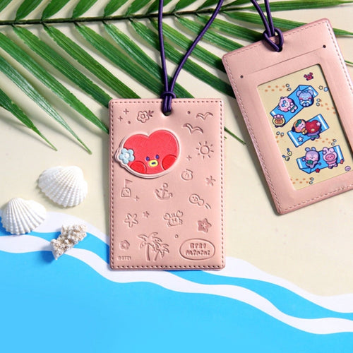BT21 Minini Official Leather Patch Luggage Tag Vacance Ver. - K-STAR