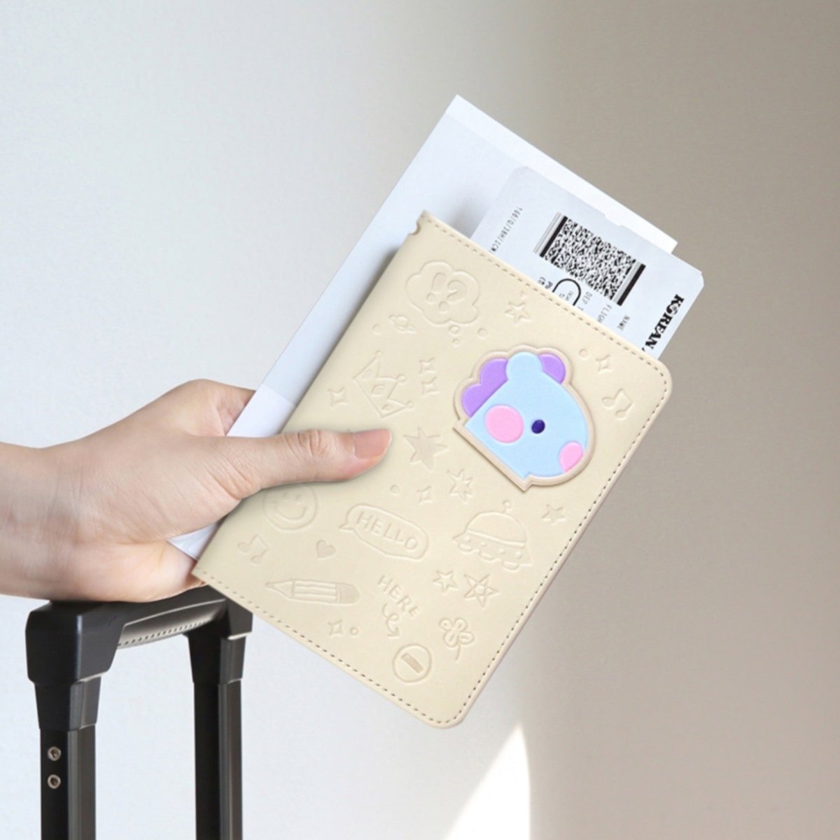 BT21 Minini Official Leather Patch Passport Case - K-STAR