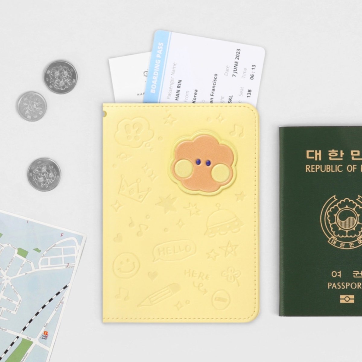 BT21 Minini Official Leather Patch Passport Case - K-STAR