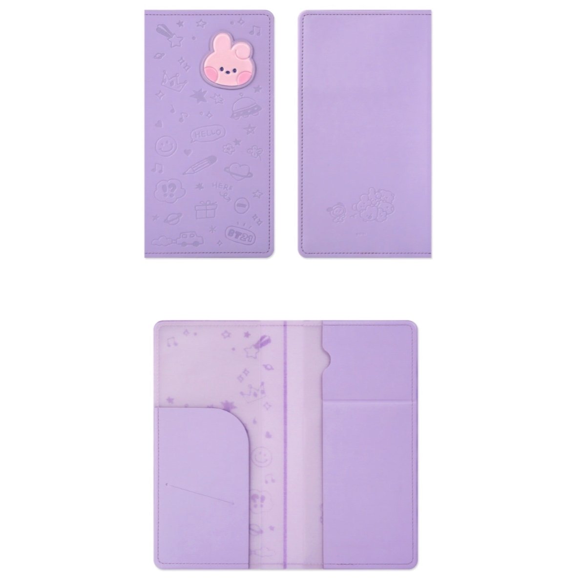 BT21 Minini Official Leather Patch Passport Case LARGE - K-STAR