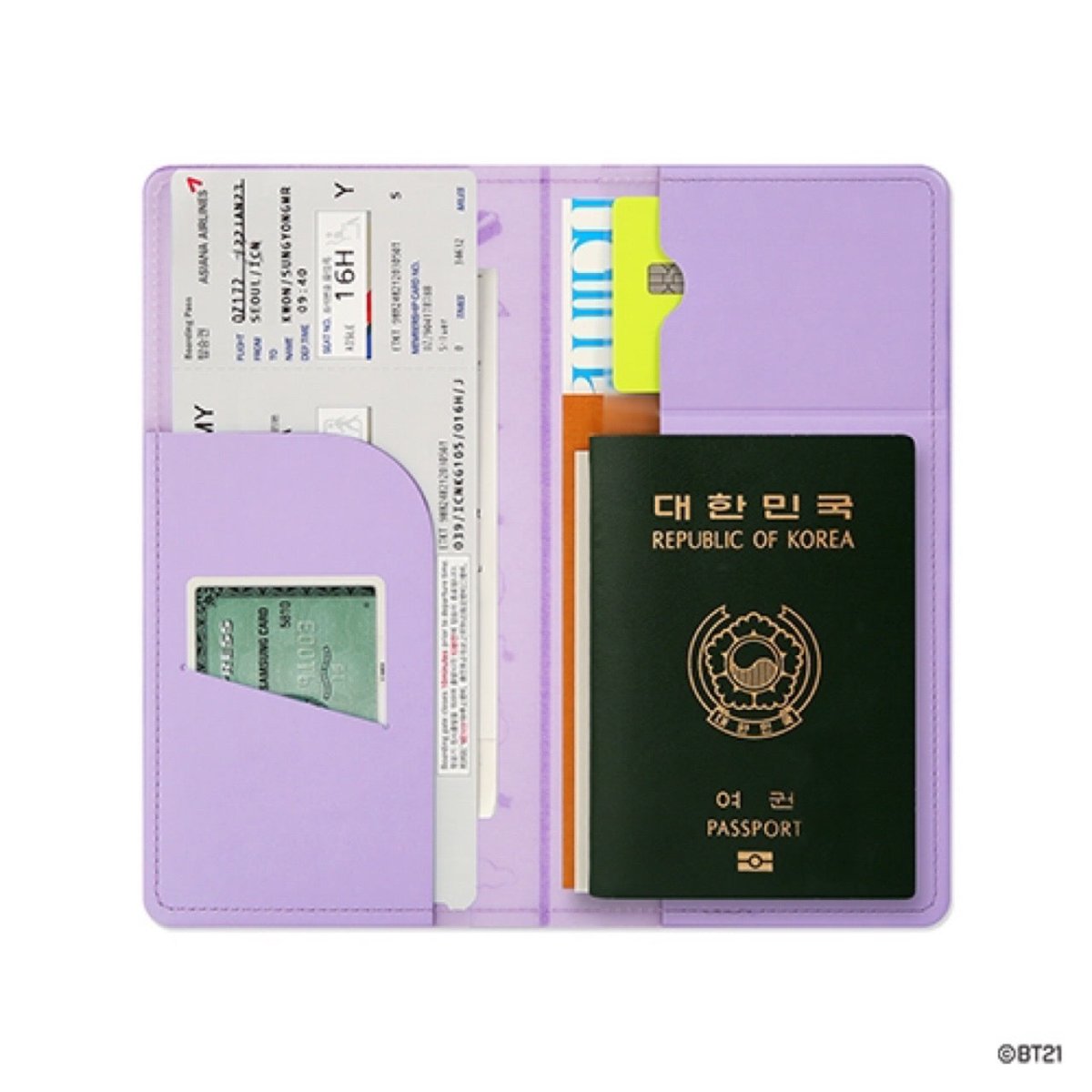 BT21 Minini Official Leather Patch Passport Case LARGE - K-STAR