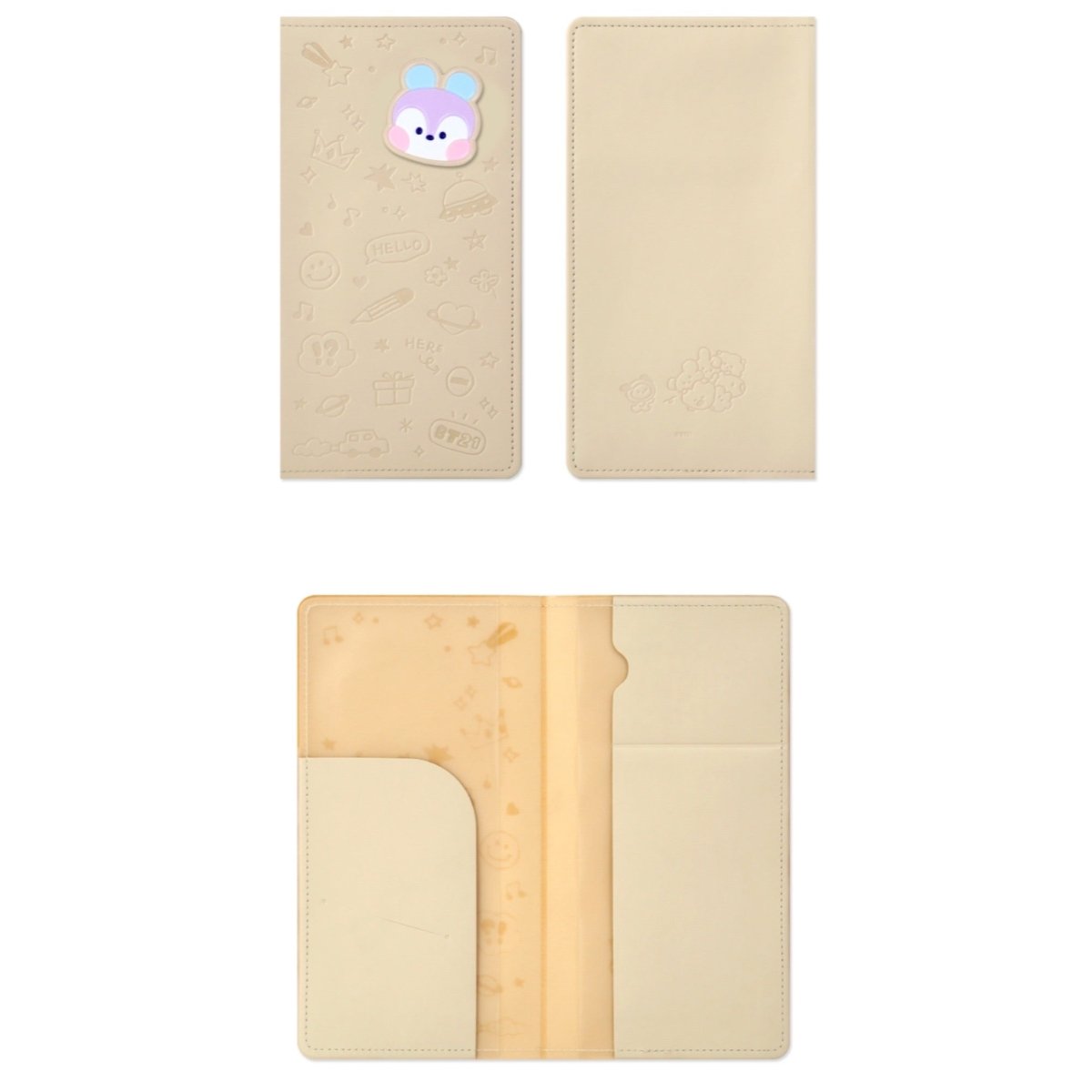BT21 Minini Official Leather Patch Passport Case LARGE - K-STAR