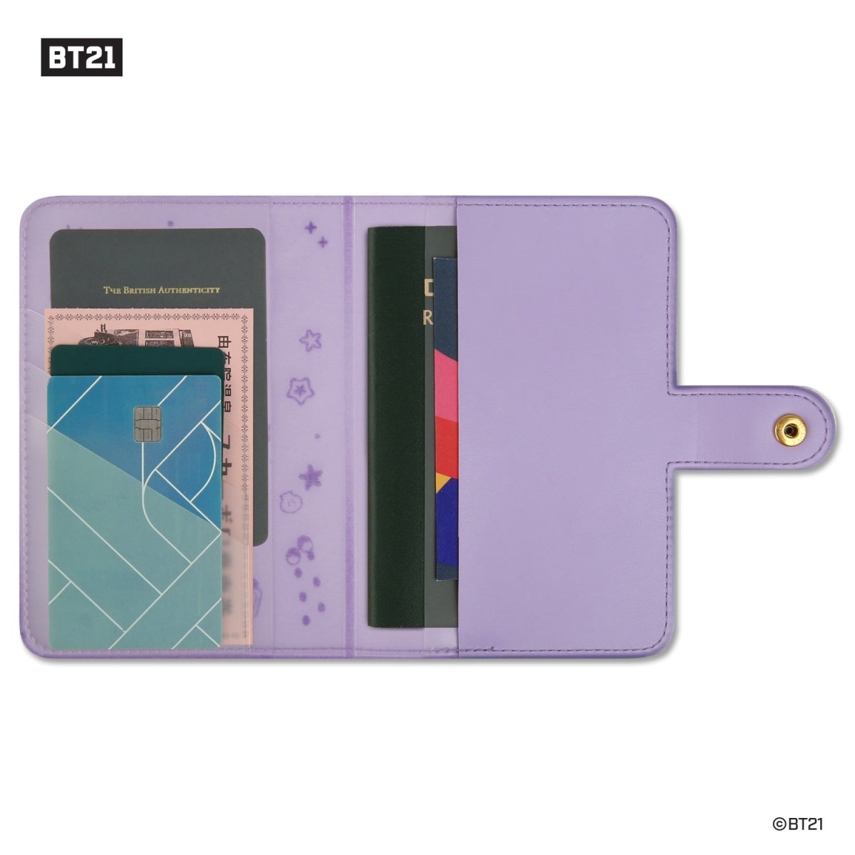 BT21 Minini Official Leather Patch Passport Case Vacance Ver. - K-STAR