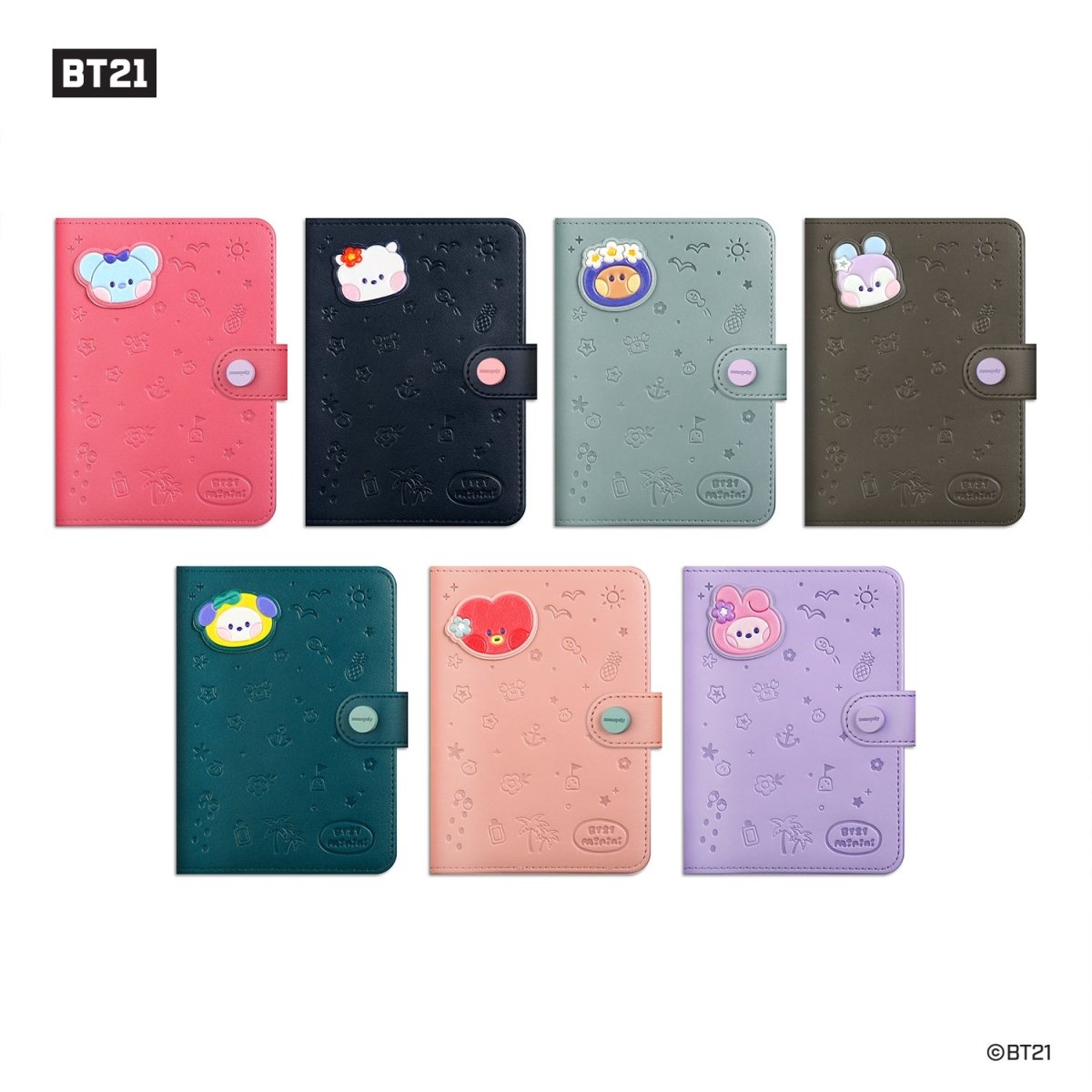 BT21 Minini Official Leather Patch Passport Case Vacance Ver. - K-STAR
