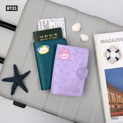 BT21 Minini Official Leather Patch Passport Case Vacance Ver. - K-STAR