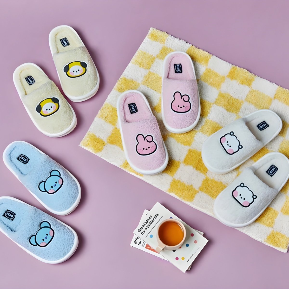 BT21 Minini Official Mellow Fur Slippers - K-STAR