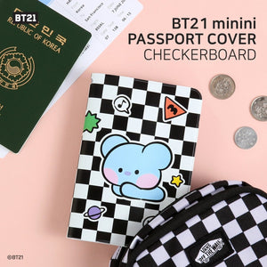 BT21 Minini Official Passport Cover Checkerboard - K-STAR