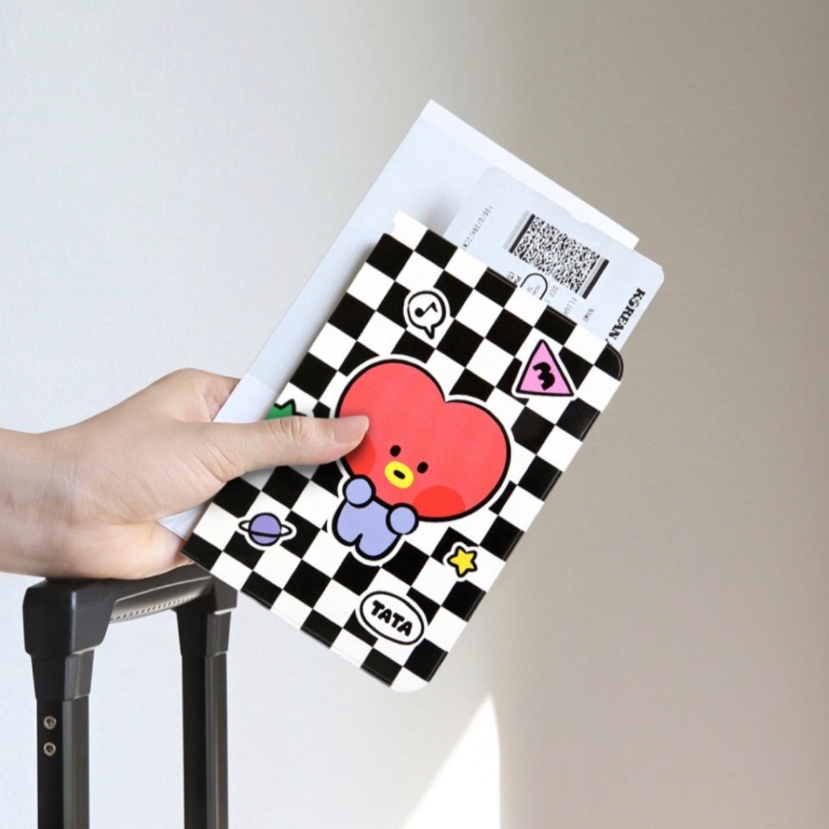 BT21 Minini Official Passport Cover Checkerboard - K-STAR