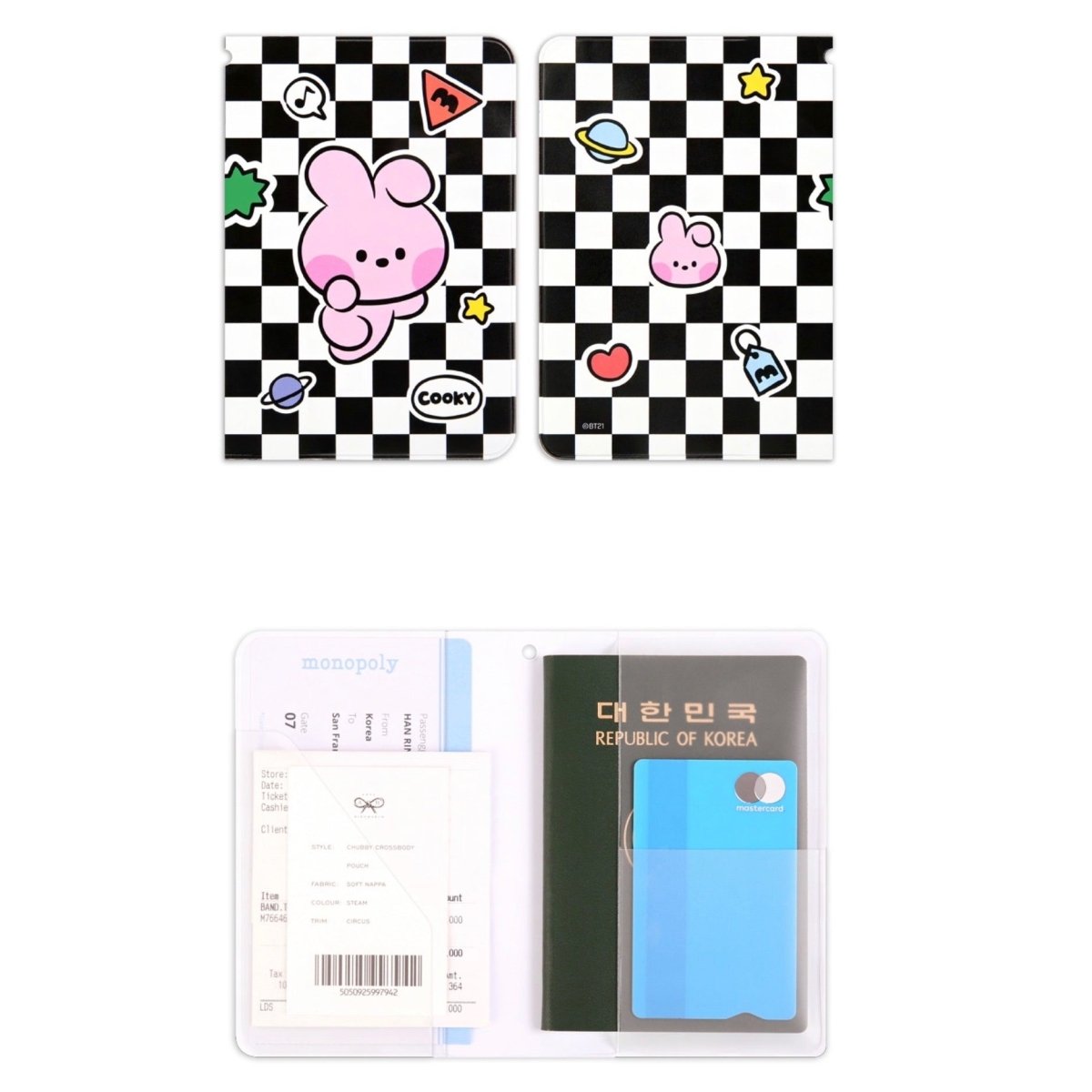 BT21 Minini Official Passport Cover Checkerboard - K-STAR