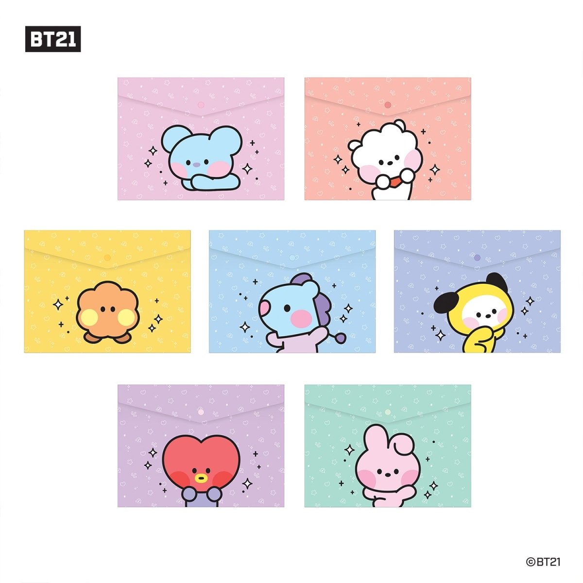 BT21 Minini PP File Pocket 7SET - K-STAR