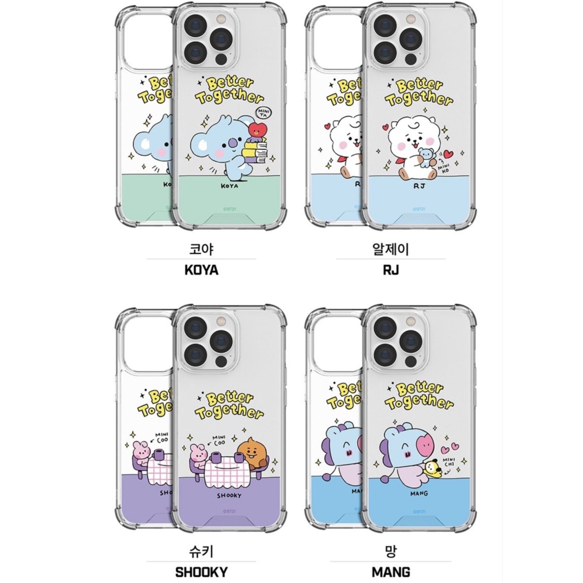 BT21 MY LITTLE BUDDY Clear Air Cushion Reinforced Case for iPhone - K-STAR