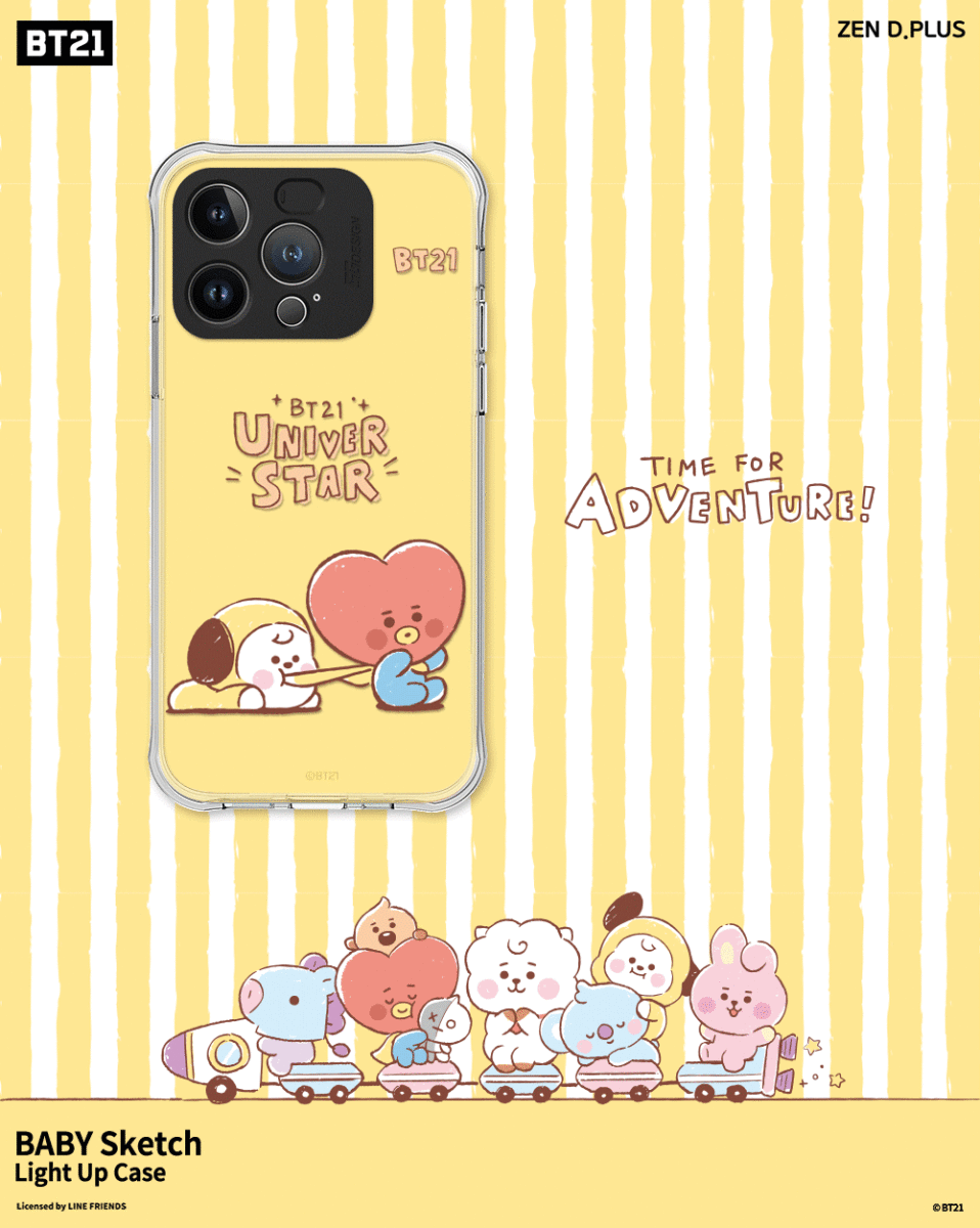 BT21 Official Baby Sketch Light up Phone Case (iPhone and Galaxy) - K-STAR