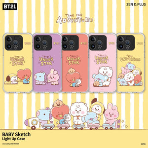 BT21 Official Baby Sketch Light up Phone Case (iPhone and Galaxy) - K-STAR