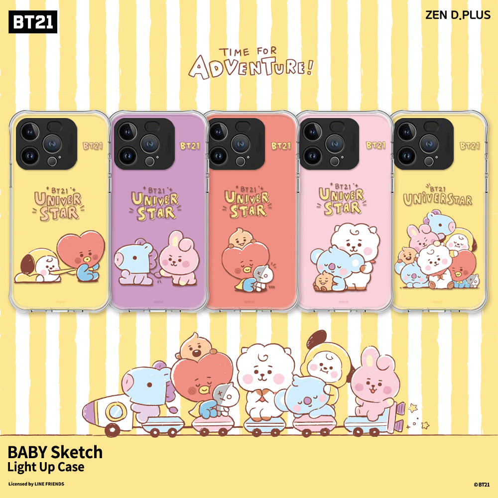 BT21 Official Baby Sketch Light up Phone Case (iPhone and Galaxy) - K-STAR