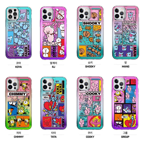 BT21 Official Focus On Me Bling Aqua Case (For iPhone) - K-STAR