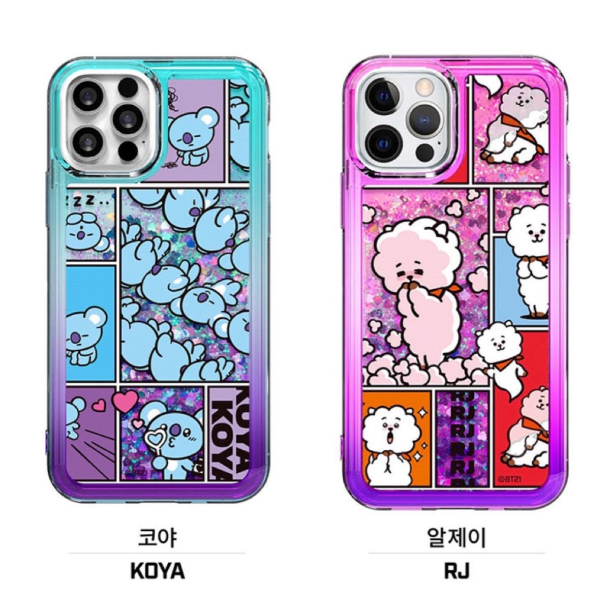 BT21 Official Focus On Me Bling Aqua Case (For iPhone) - K-STAR