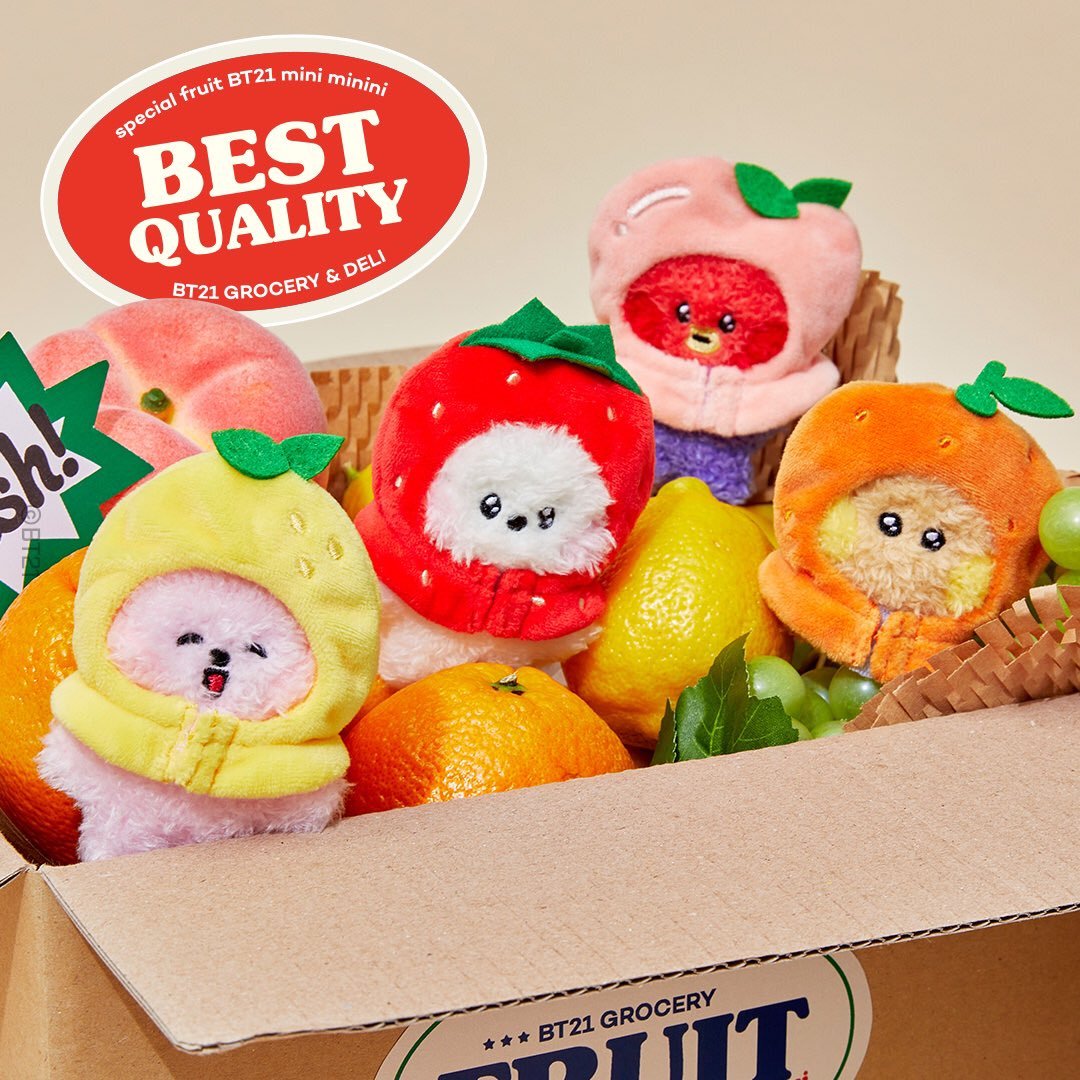 BT21 Official Grocery Fruit Fresh Mini Minini Doll & Keyring - K-STAR