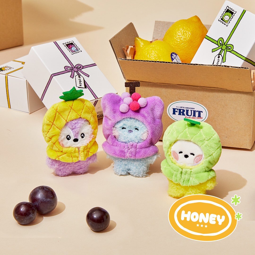 BT21 Official Grocery Fruit Fresh Mini Minini Doll & Keyring - K-STAR