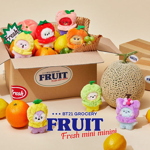 BT21 Official Grocery Fruit Fresh Mini Minini Doll & Keyring - K-STAR