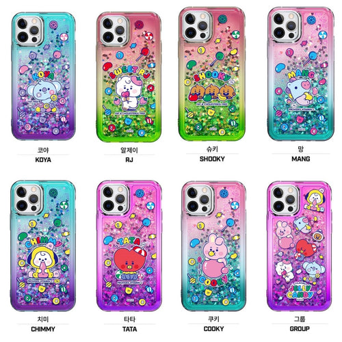 BT21 Official Jelly Candy Bling Aqua Case (For Galaxy) - K-STAR