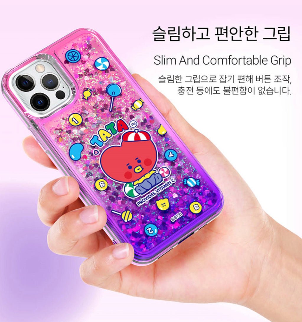 BT21 Official Jelly Candy Bling Aqua Case (For Galaxy) - K-STAR