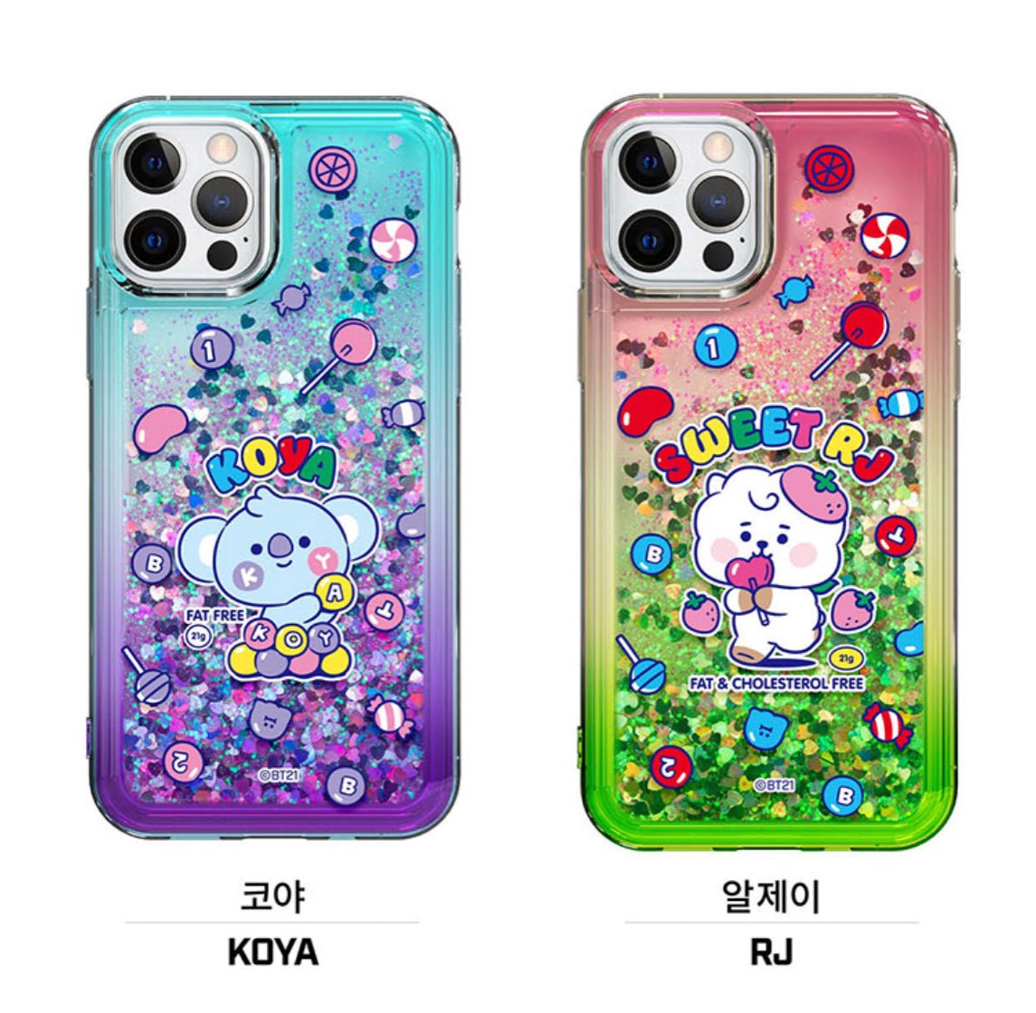 BT21 Official Jelly Candy Bling Aqua Case (For Galaxy) - K-STAR