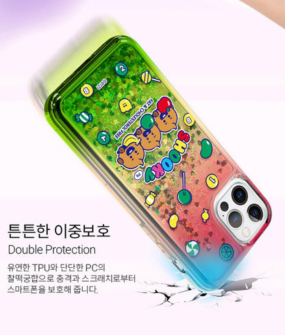 BT21 Official Jelly Candy Bling Aqua Case (For Galaxy) - K-STAR